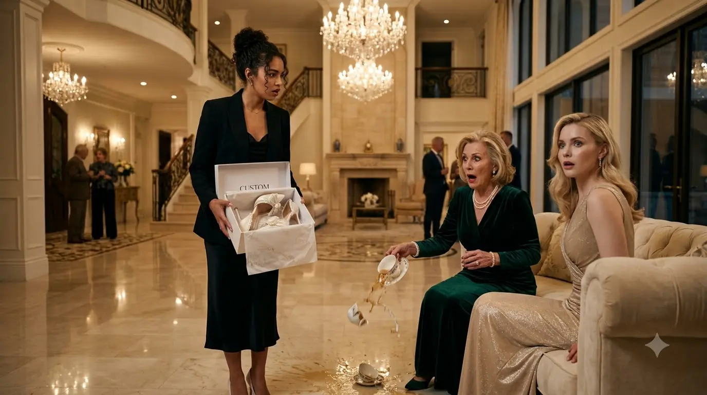 She thought she was just delivering a pair of luxury heels. Then a woman across the room looked at the shoes... and turned completely pale.