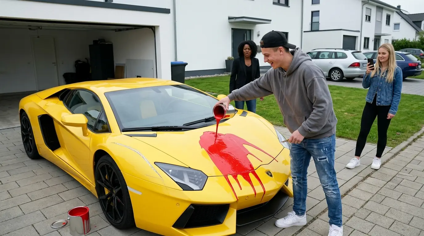 Er ruinierte ihren Lamborghini für Klicks — dann beschuldigte seine Mutter die Besitzerin