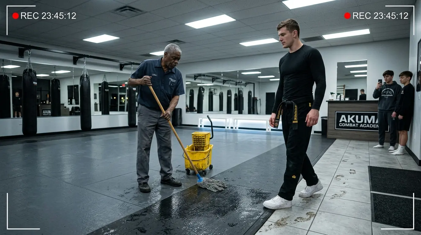 The Black Belt Humiliated an Old Janitor — Then the Gym Owner Walked In