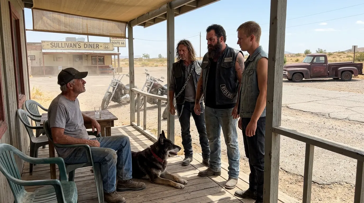 Three Bikers Kicked an Old Man’s Dog — Then He Slowly Stood Up