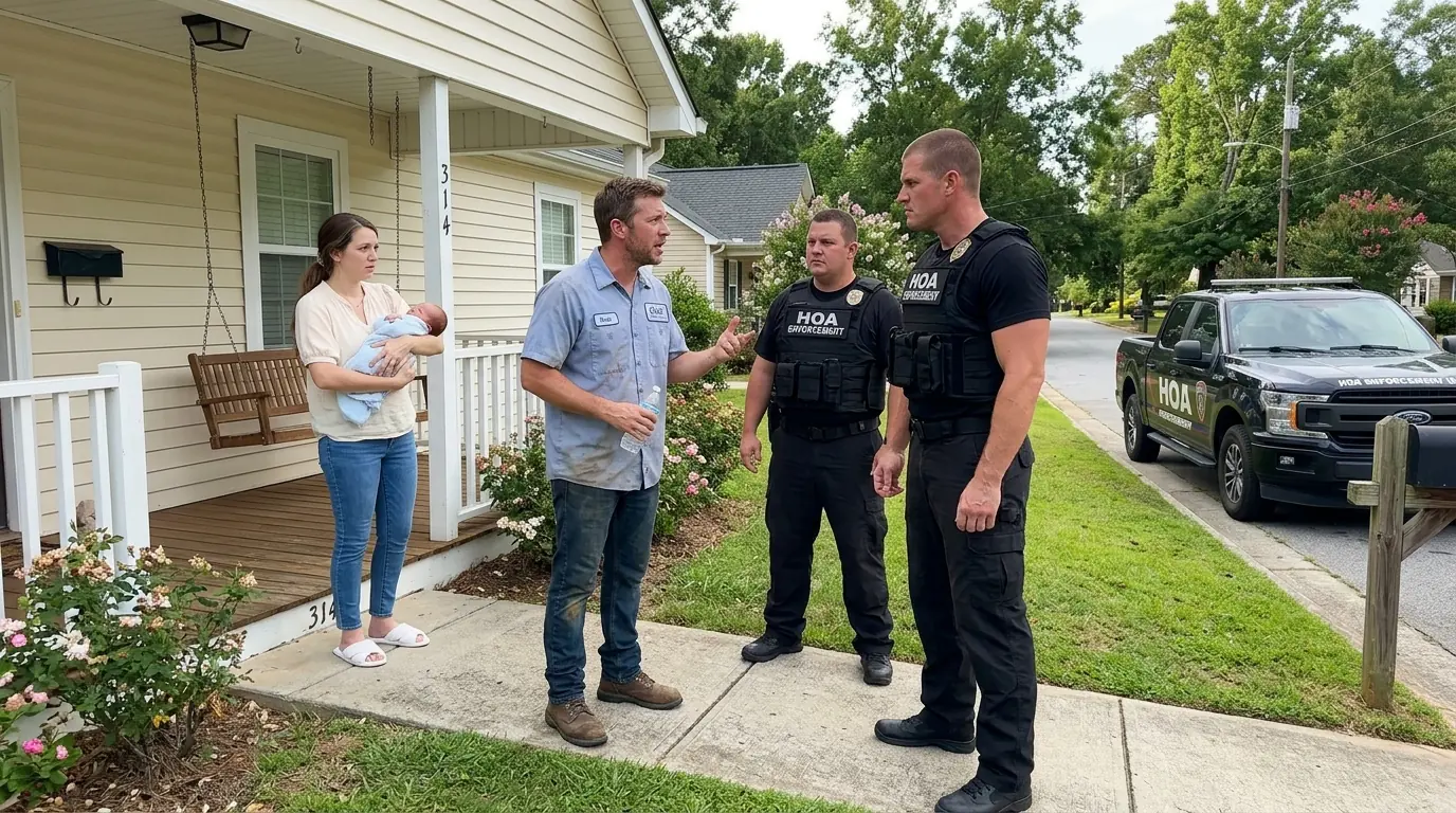 The HOA Enforcer Threw a Brick Through Their Window — Then the Mother Turned Around