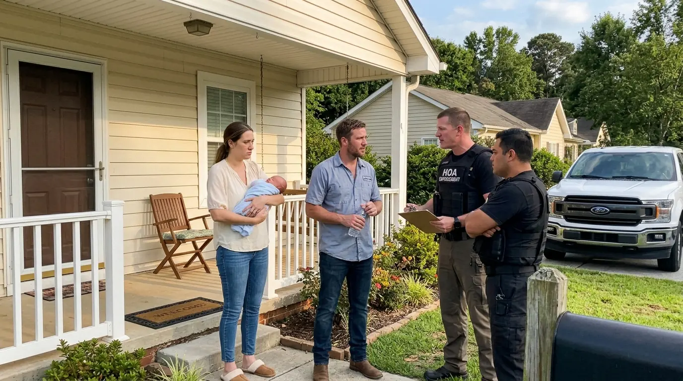 The HOA Enforcer Threw a Brick Through Their Window — Then the Mother Turned Around