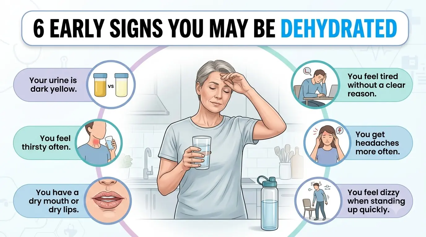 6 EARLY SIGNS YOU MAY BE DEHYDRATED