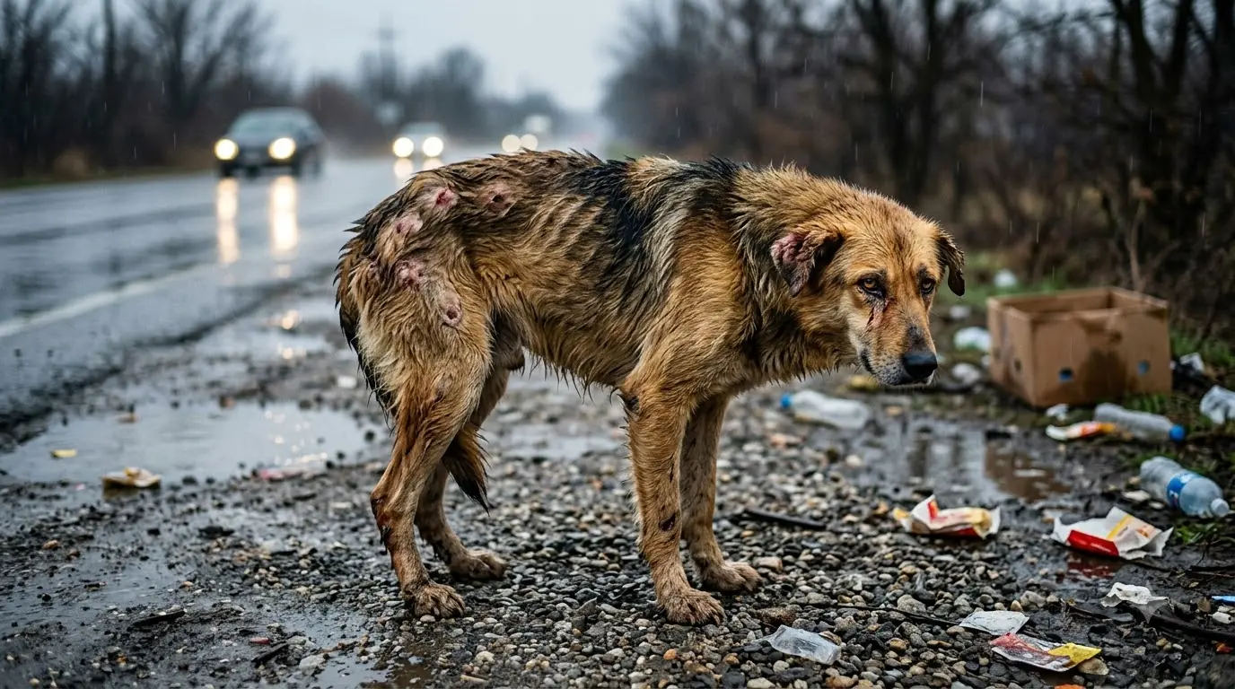 Emergency Dog Rescue Mission Saves an Injured Stray Dog Found Bleeding Beside a Lonely Road