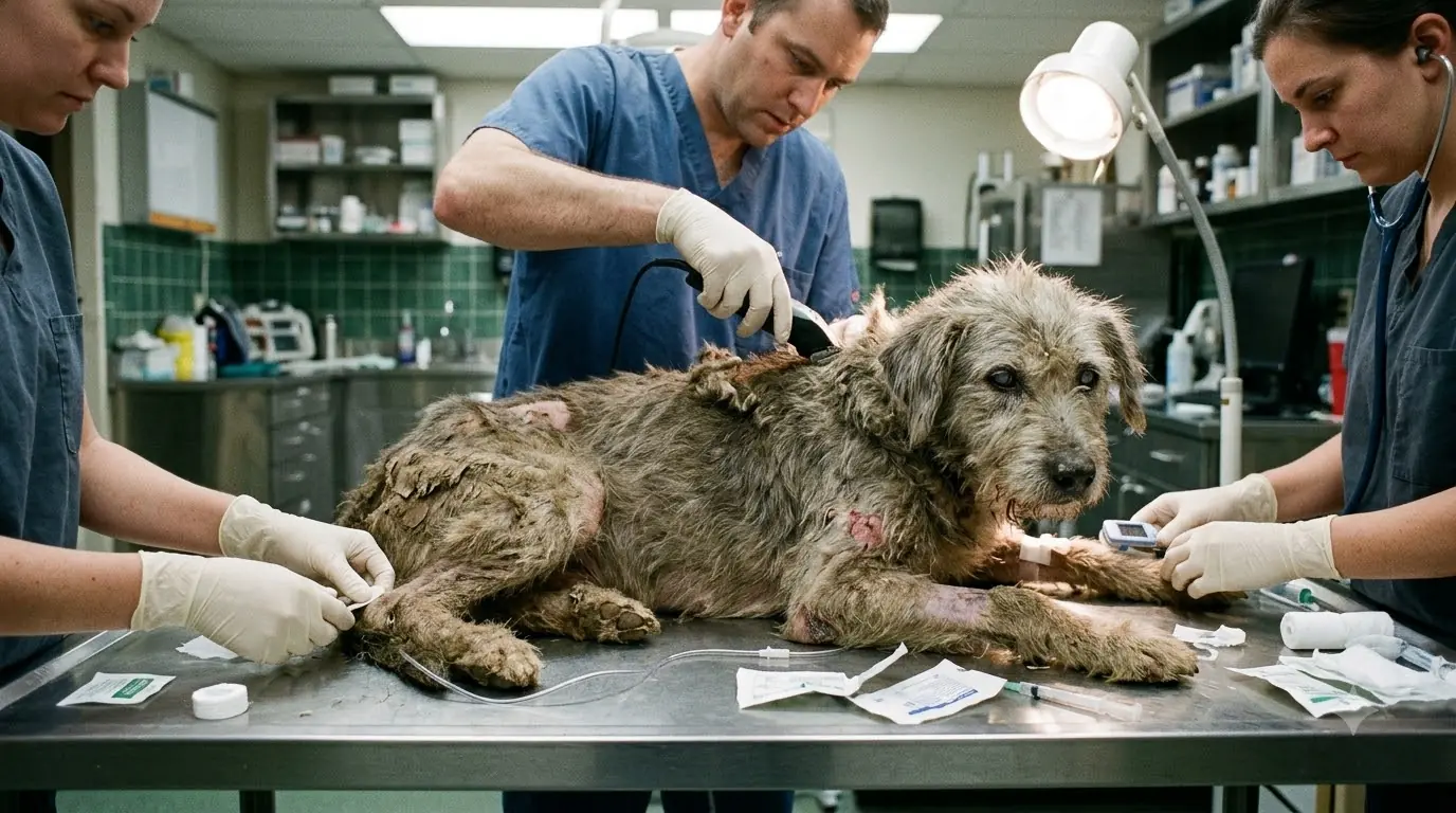 Emergency Veterinary Team Saves an Injured Stray Dog After Discovering Hidden Life-Threatening Wounds