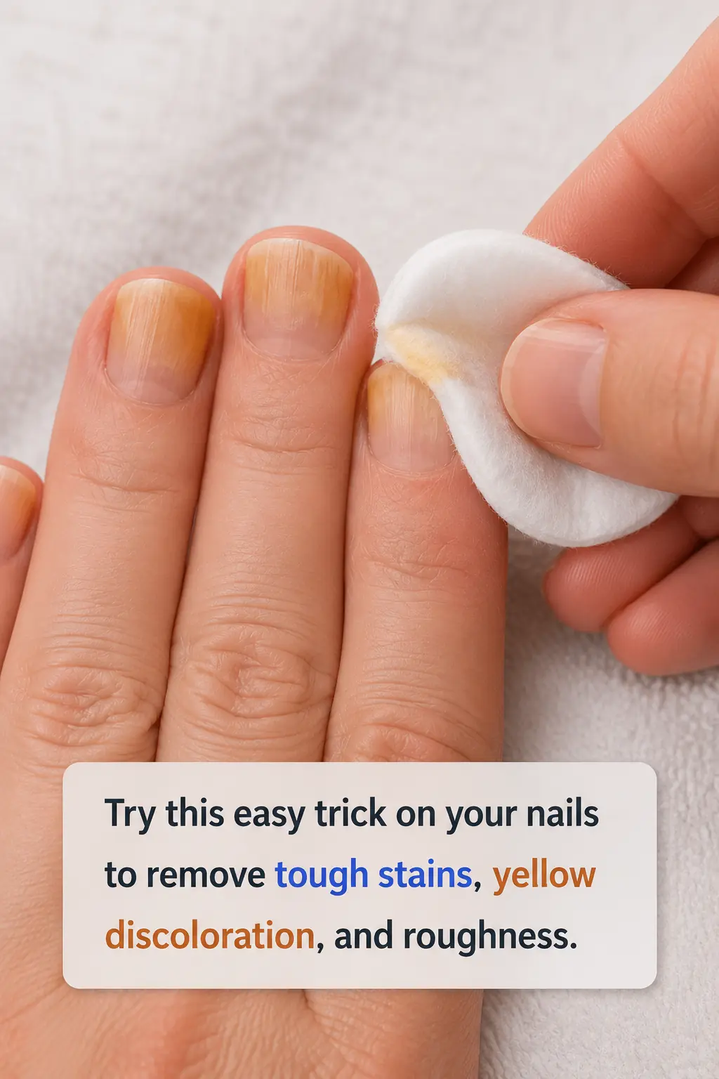 Rub this 1 trick on your nails and get rid of stubborn stains, yellow buildup, and rough texture