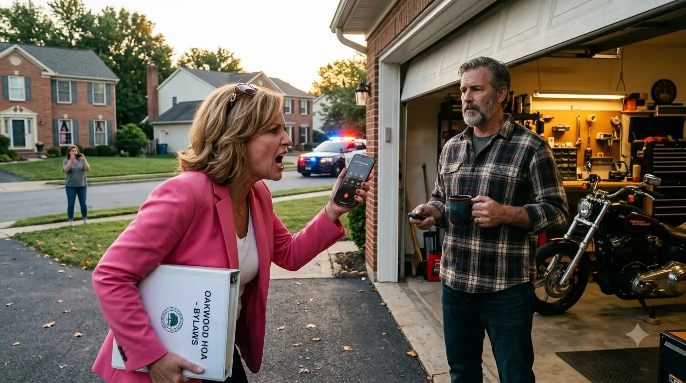 HOA Karen Called 911 When I Closed My Own Garage — Not Knowing I’m the FBI Director!