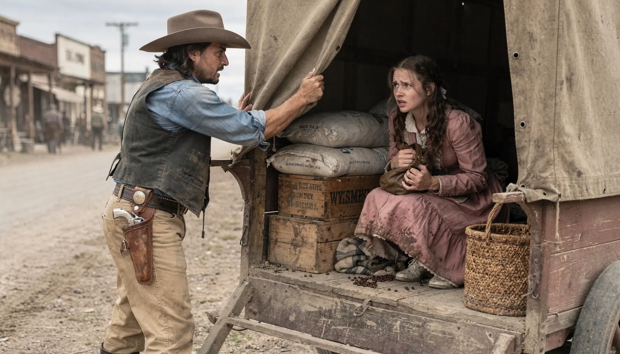 I Found Her Hiding in My Wagon — She Whispered: ''Pretend I'm Your Wife Until We're Out of Town''.
