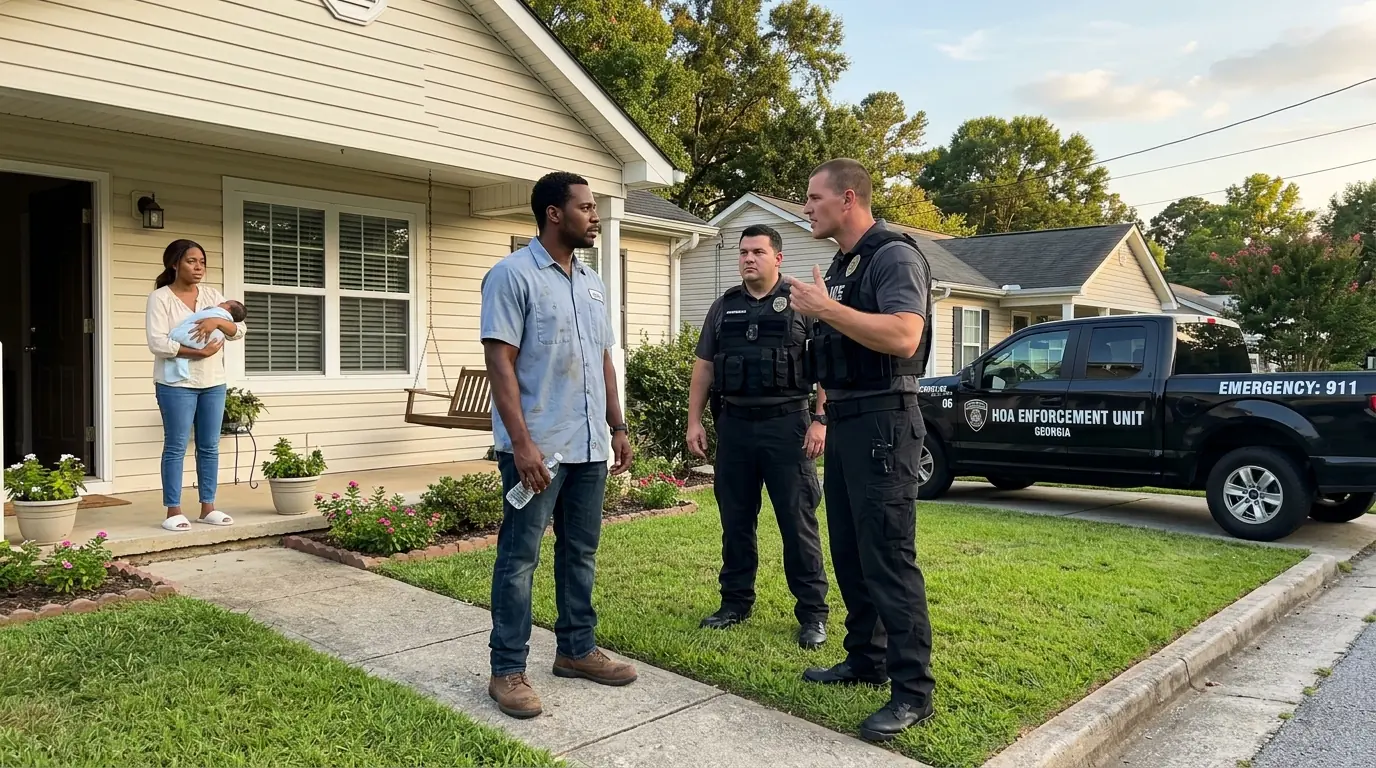 The HOA Enforcer Threw a Brick Through Their Window — Then the Mother Turned Around