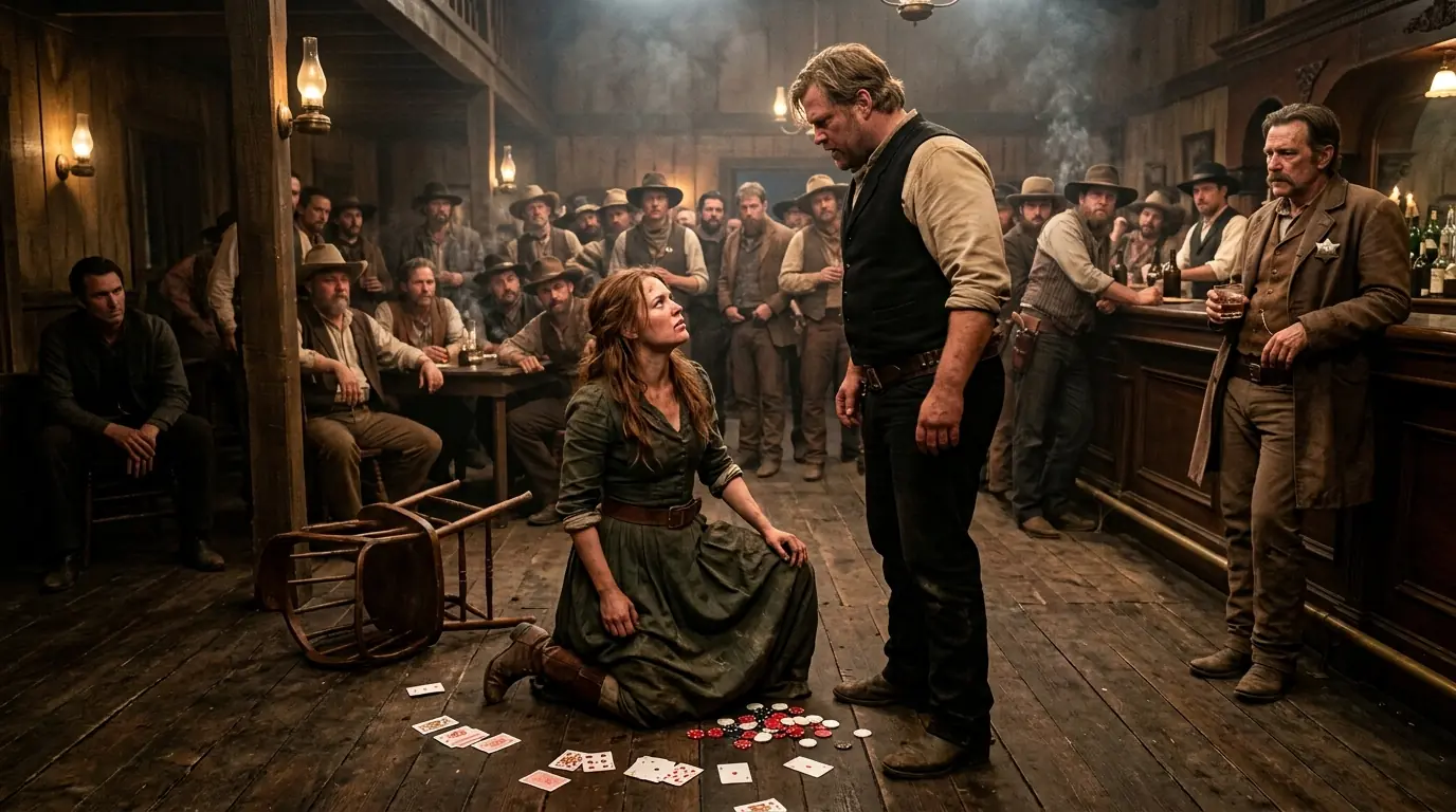They Threw the Ranch Woman to the Saloon Floor — Then a Stranger Stood Up