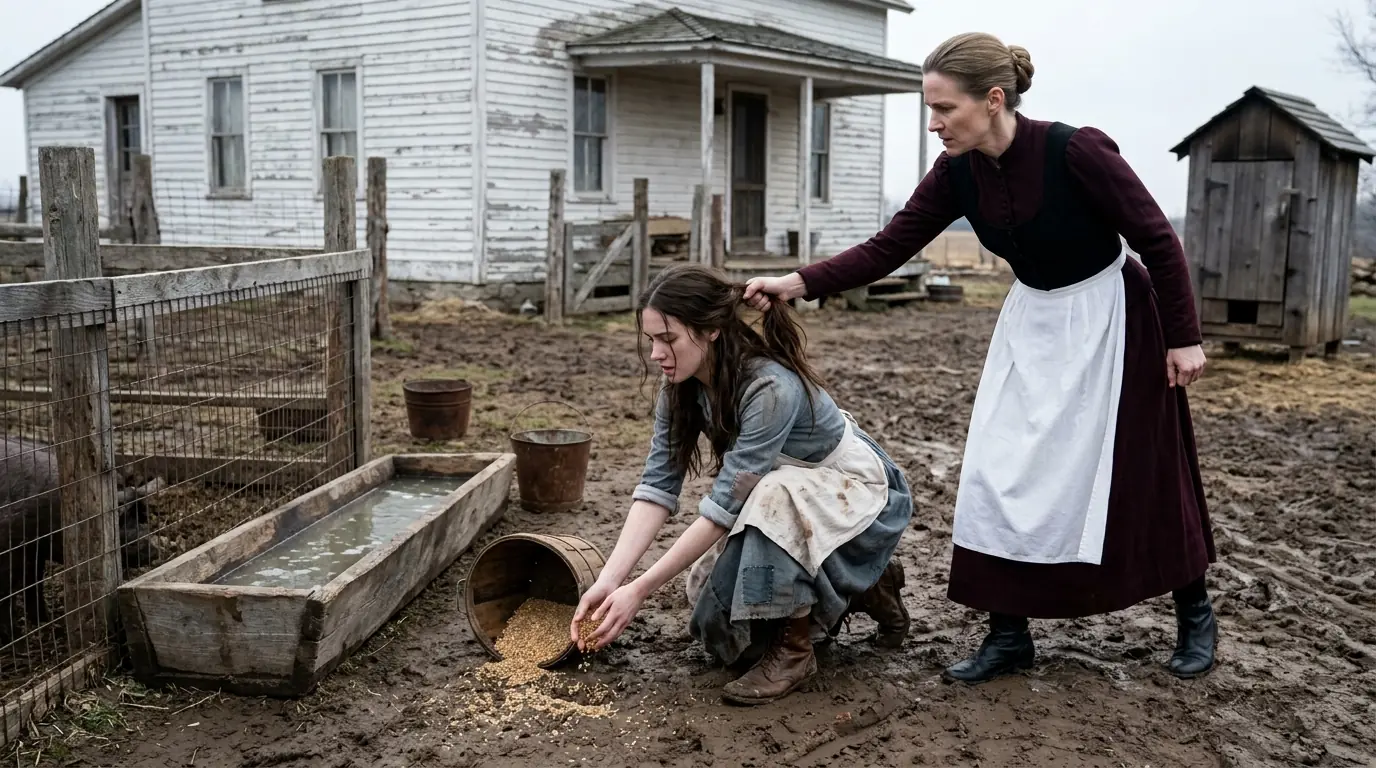 Her Stepmother Forced Her Into the Hog Trough — Then a Stranger Stopped at the Fence