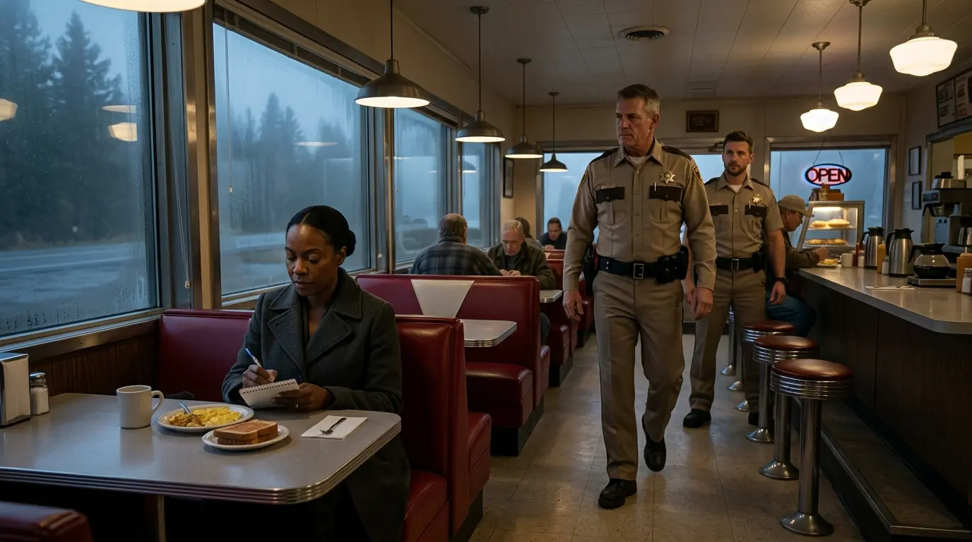The Sheriff Handcuffed a Quiet Stranger at Breakfast — Then Three Black SUVs Arrived