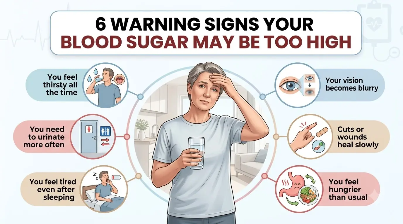6 WARNING SIGNS YOUR BLOOD SUGAR MAY BE TOO HIGH