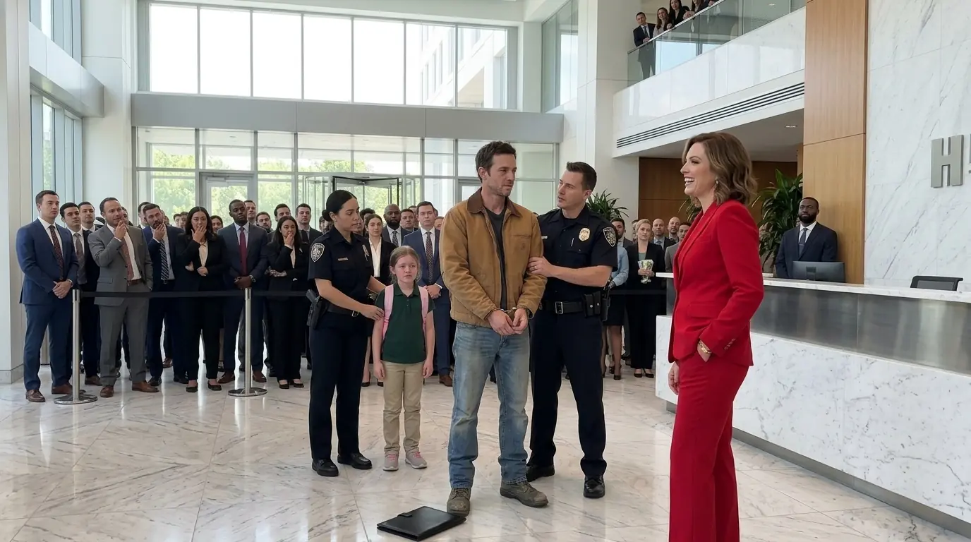 The Female CEO Laughed as Police Handcuffed the Single Dad — Then One Call Destroyed Her Empire