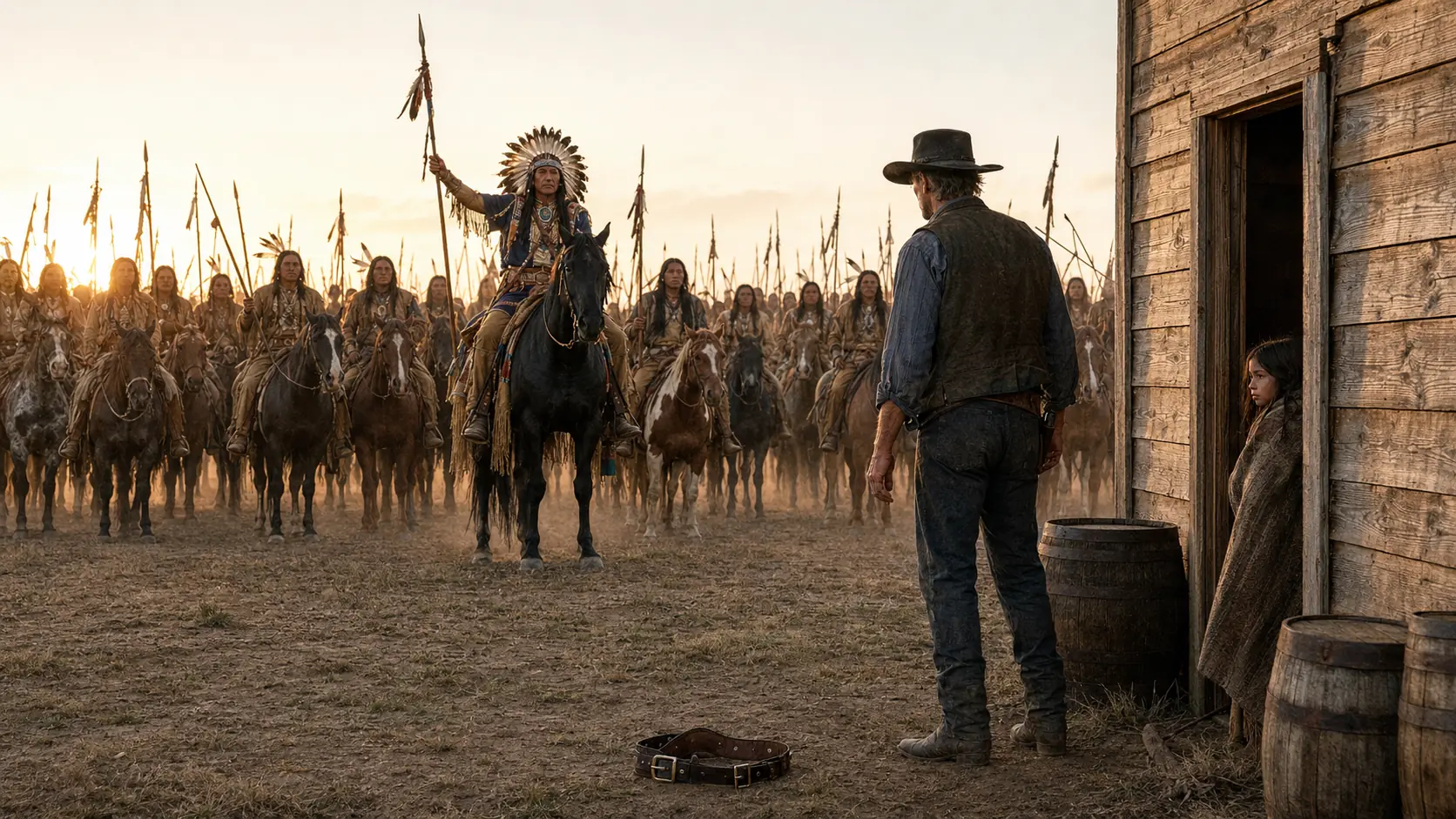 A Cowboy Helped Starving Native Girl – The Next Morning 300 Warriors Lined Up Outside His Barn