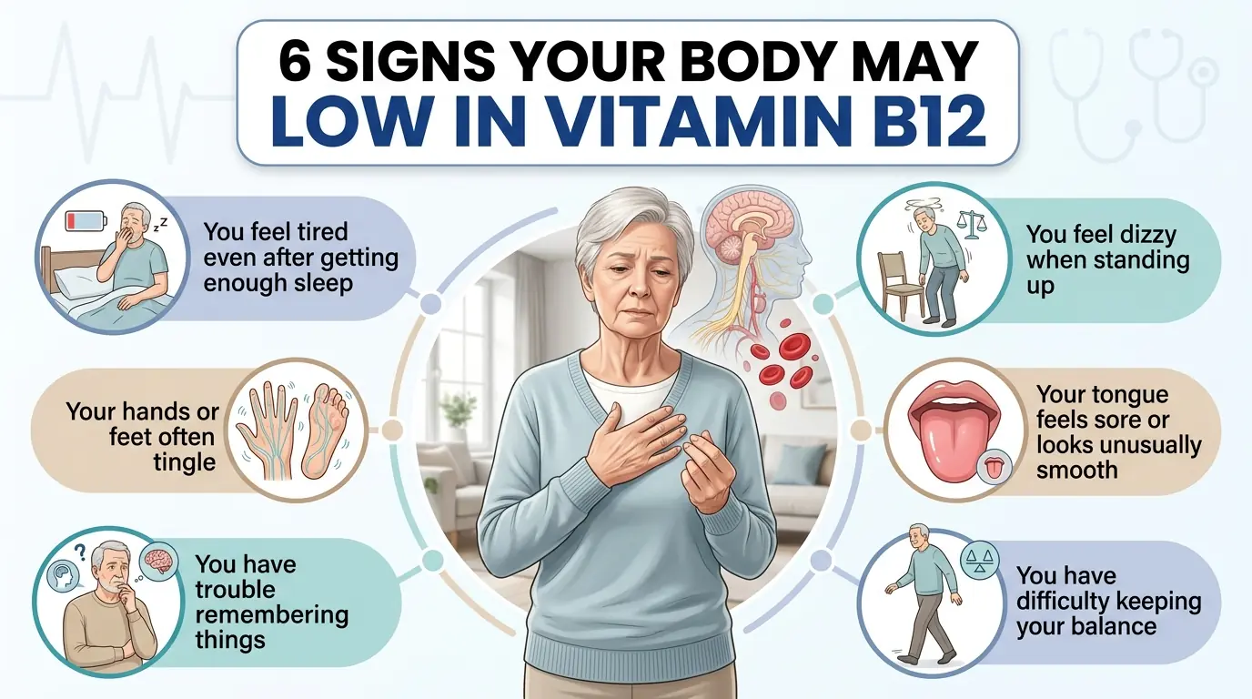 6 SIGNS YOUR BODY MAY BE LOW IN VITAMIN B12
