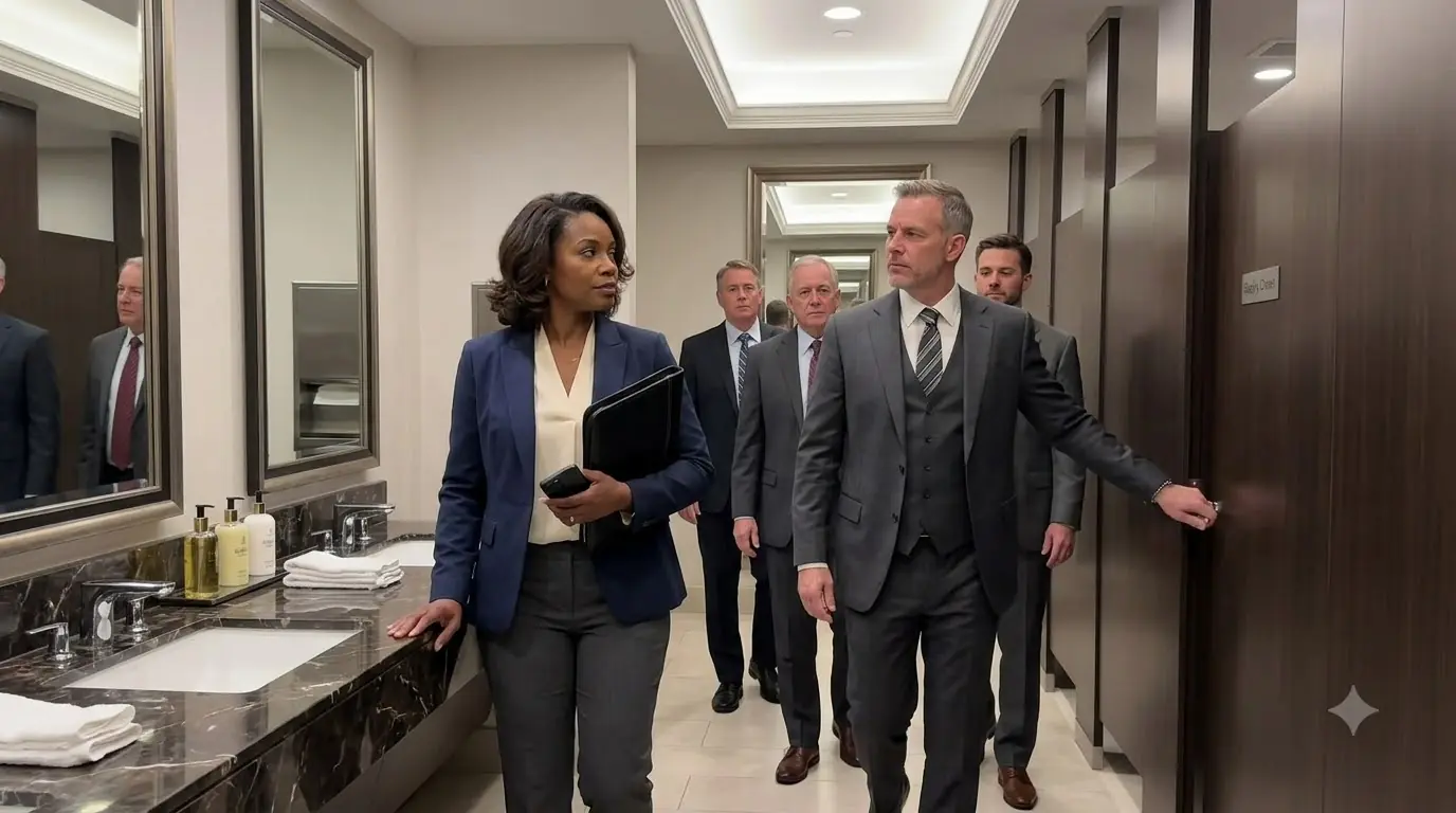 The Executive Forced Her to Scrub a Toilet — Then She Made One Quiet Phone Call