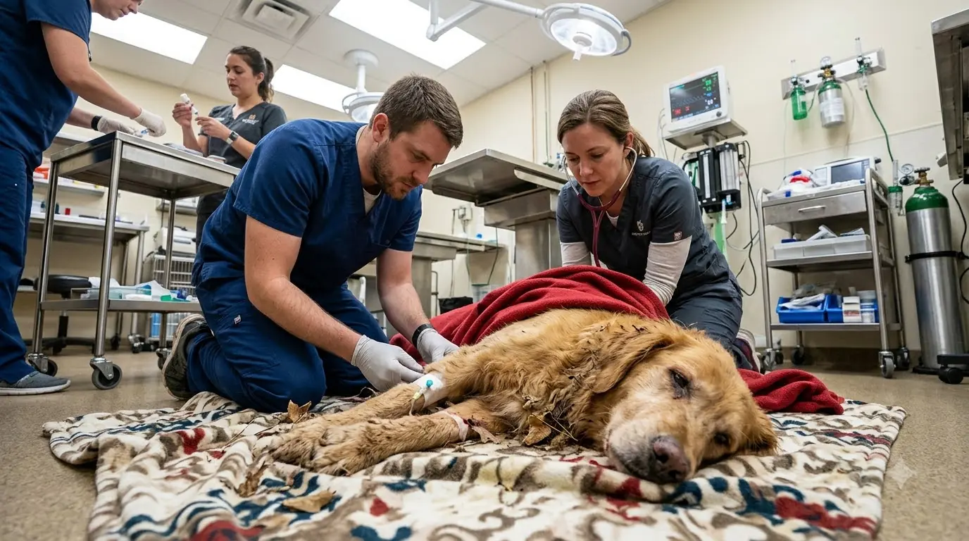 Emergency Veterinary Team Helps Severely Neglected Stray Dog Learn to Trust Again