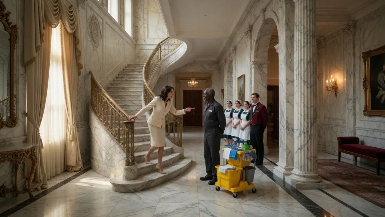 Billionaire's Wife Frames Black Janitor for Theft — Goes Pale When He Pulls Out His Old Badge