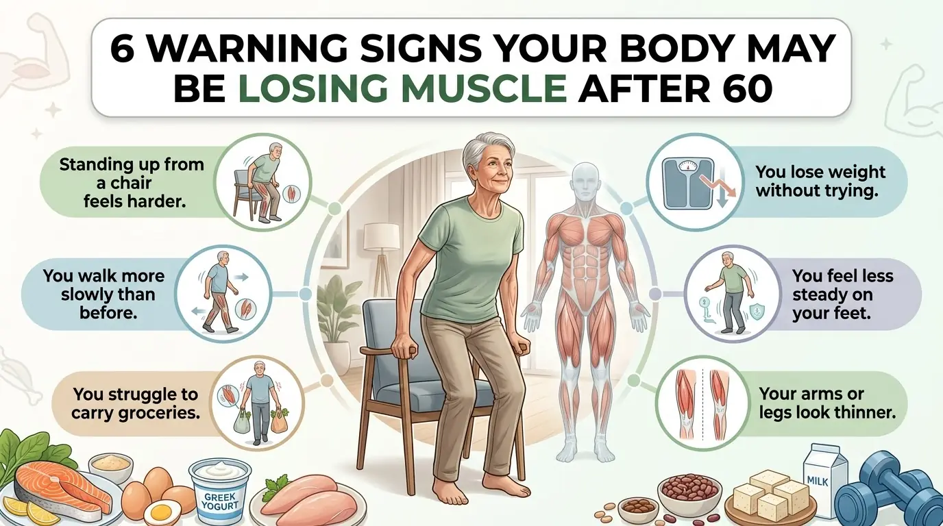 6 WARNING SIGNS YOUR BODY MAY BE LOSING MUSCLE AFTER 60