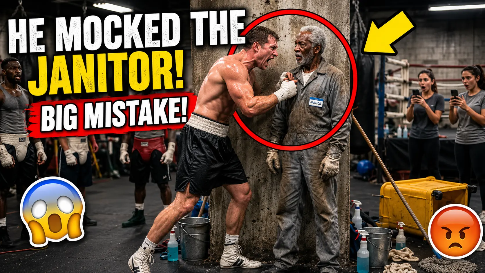 A Cocky Boxer Mocked an Old Janitor and Offered Him One Free Punch — Then the Entire Gym Went Silent