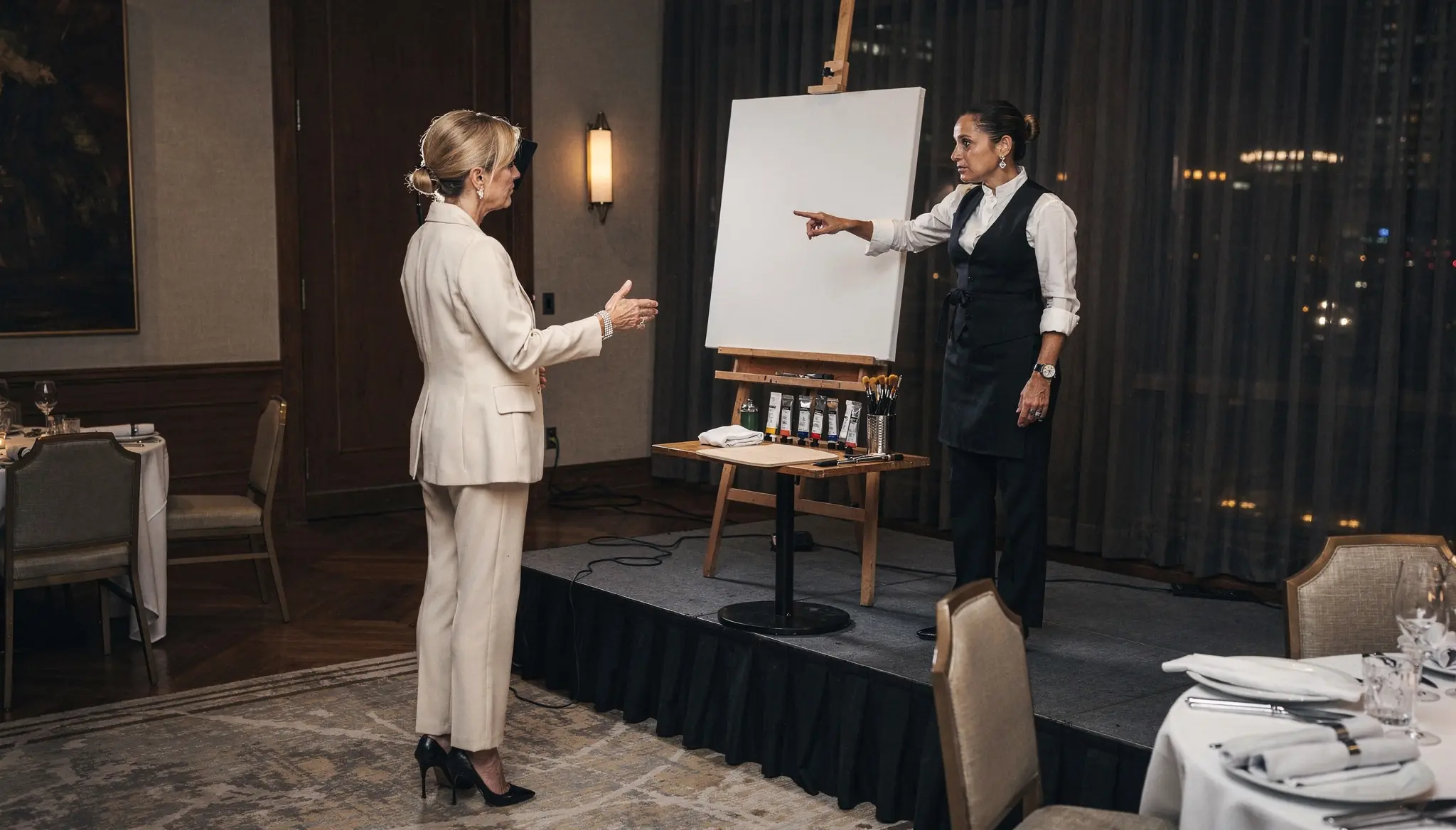 Billionaire Forces Waitress to Paint on Stage to Humiliate Her — Her Art Sells for $2M