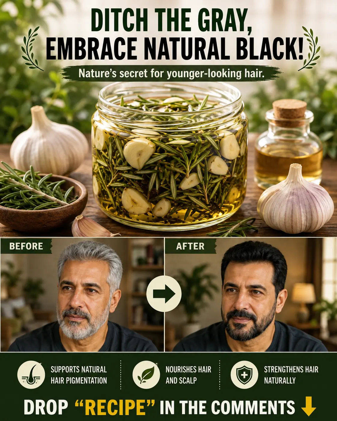 Say Goodbye to Gray Hair? Garlic & Clove Hair Oil for Healthier-Looking Hair Naturally