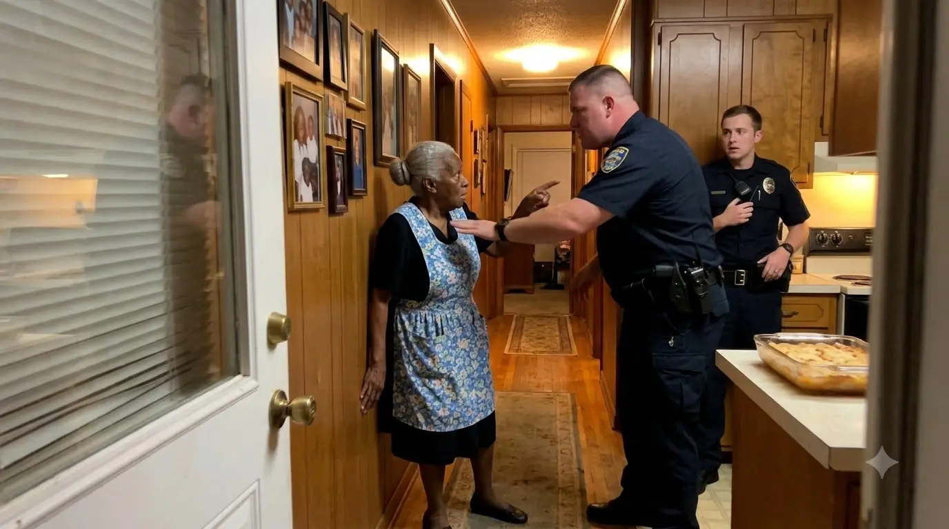 The Officer Bullied an Elderly Woman in Her Own Home — Then Her Son Opened the Door
