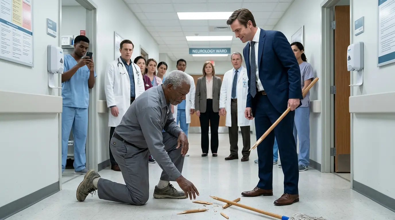 They Laughed at the Dirty Black Janitor — Then the CEO Walked In and Dropped to His Knees