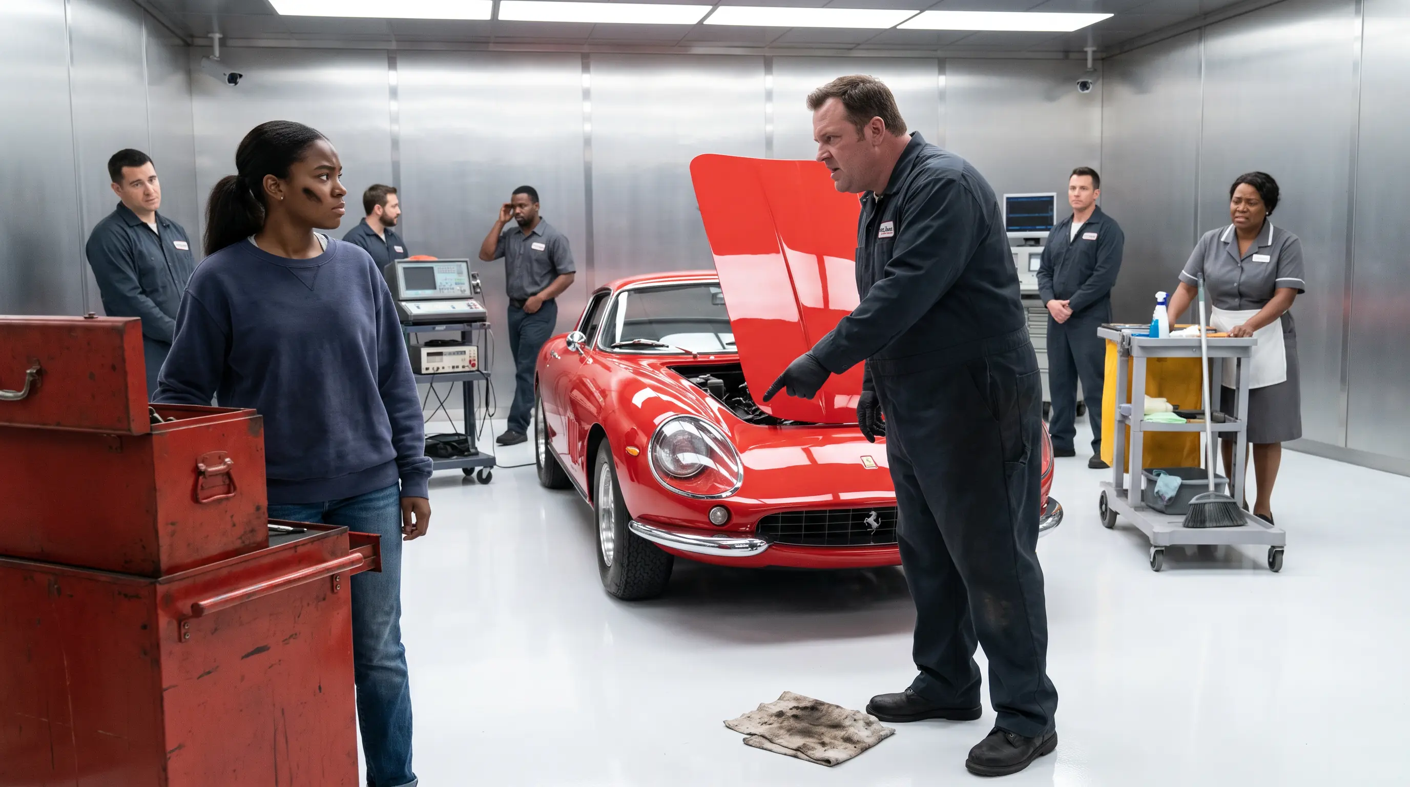 Billionaire Offered $2M to Fix His Ferrari — Then a Black Cleaner’s Daughter Shocked Everyone