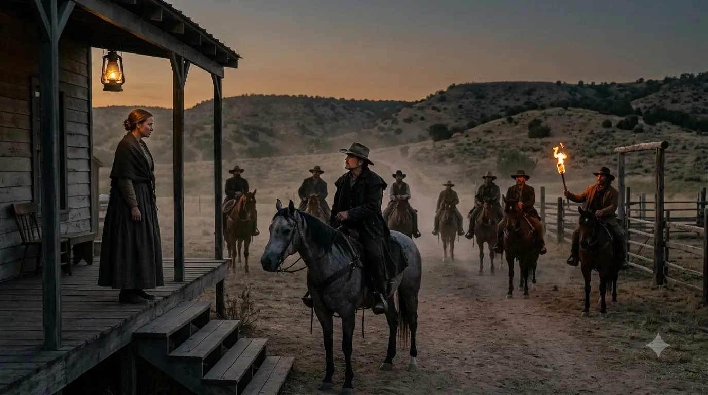 Eight Armed Men Surrounded the Widow’s Ranch — Then One Man Stepped Out of the Dark