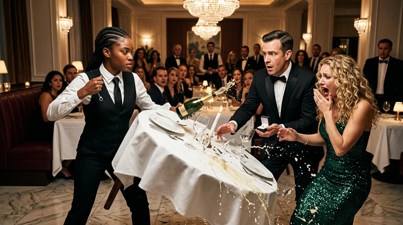 The Waitress Ruined My Proposal Dinner… Then She Showed Everyone the Identical Ring Around Her Neck