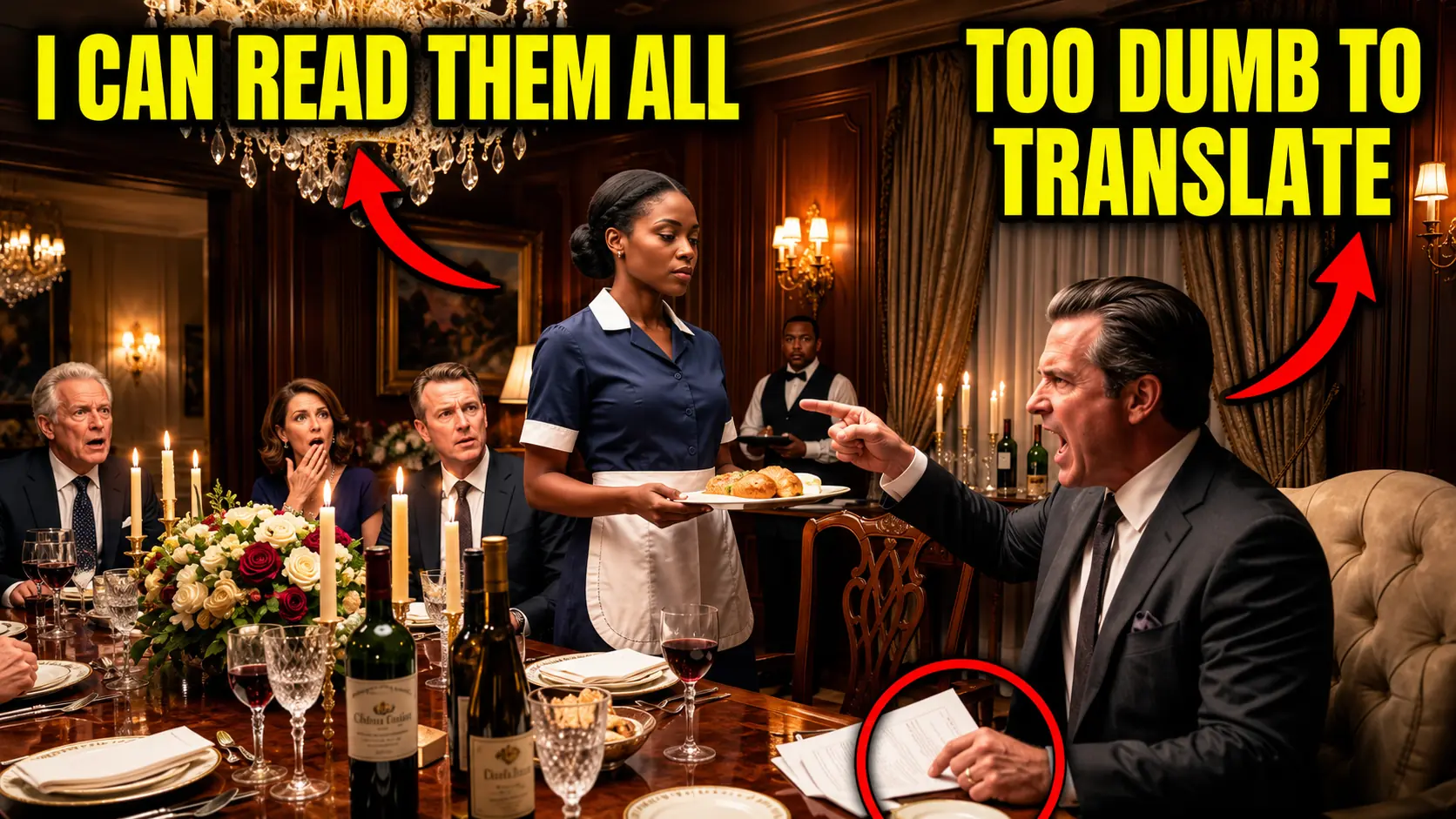 Rich Man Called the Black Maid “Too Dumb” at Dinner — Then She Spoke 7 Languages and Left Him Speechless