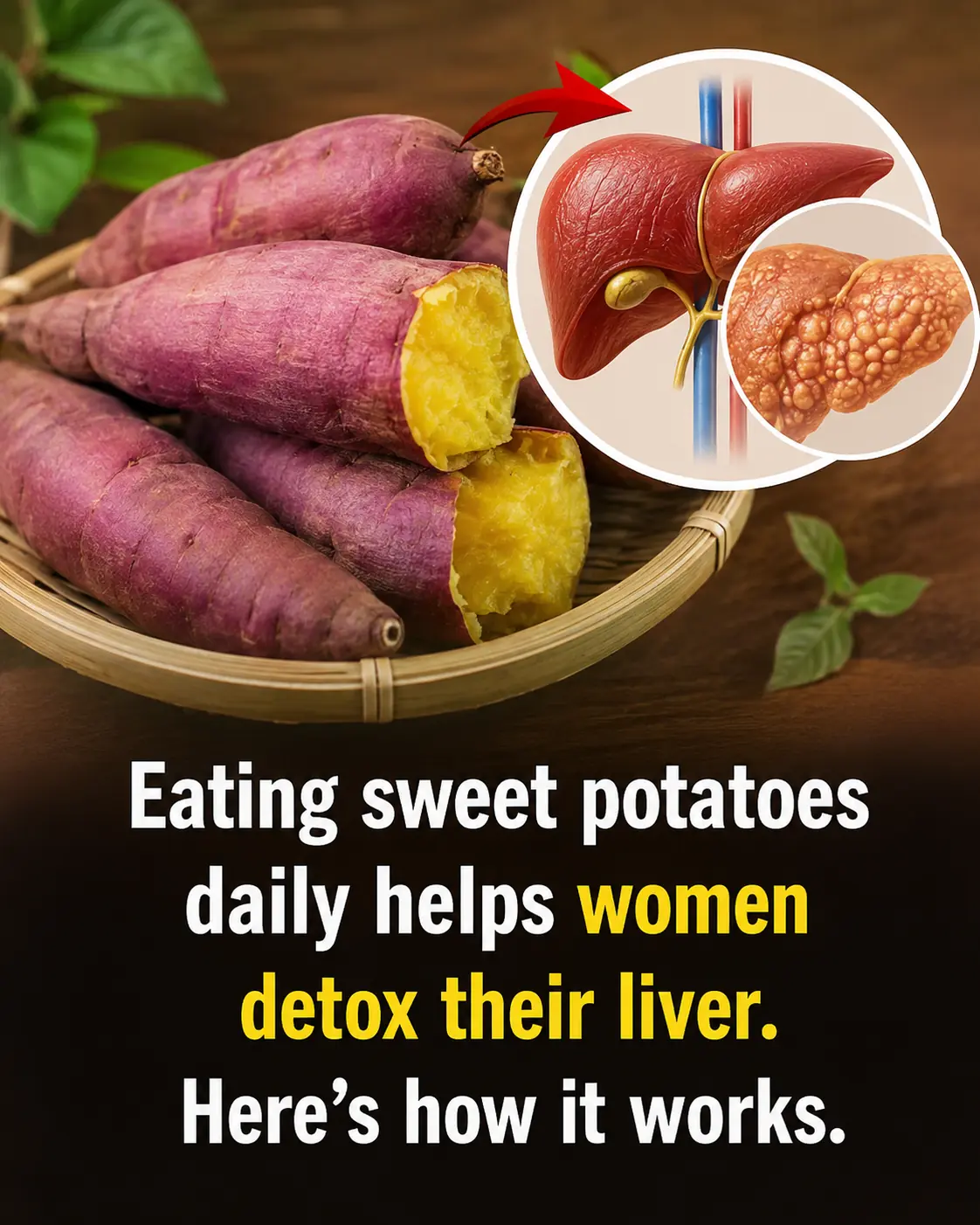 Eating steamed sweet potatoes every day, the woman was horrified when she received her liver test results: How could this be?
