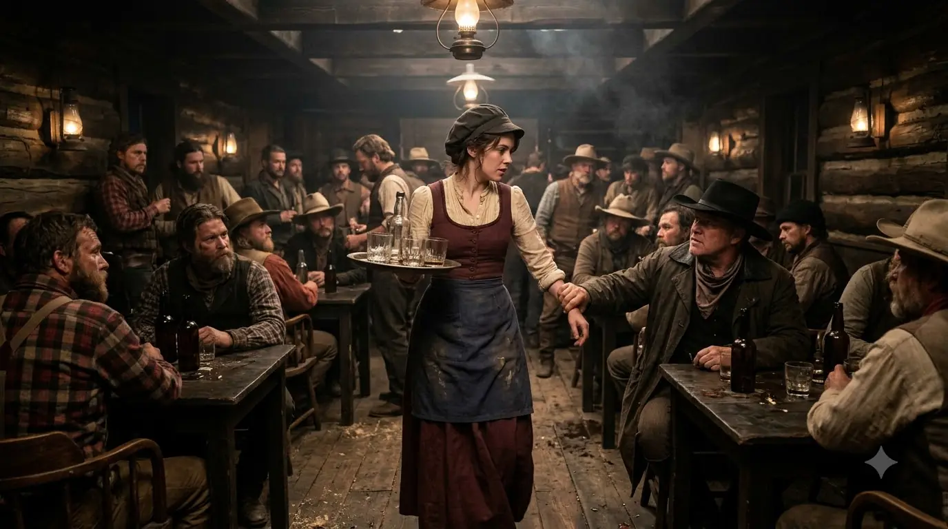 He Shoved the Saloon Girl Into the Bar — Then One Man Finally Stood Up