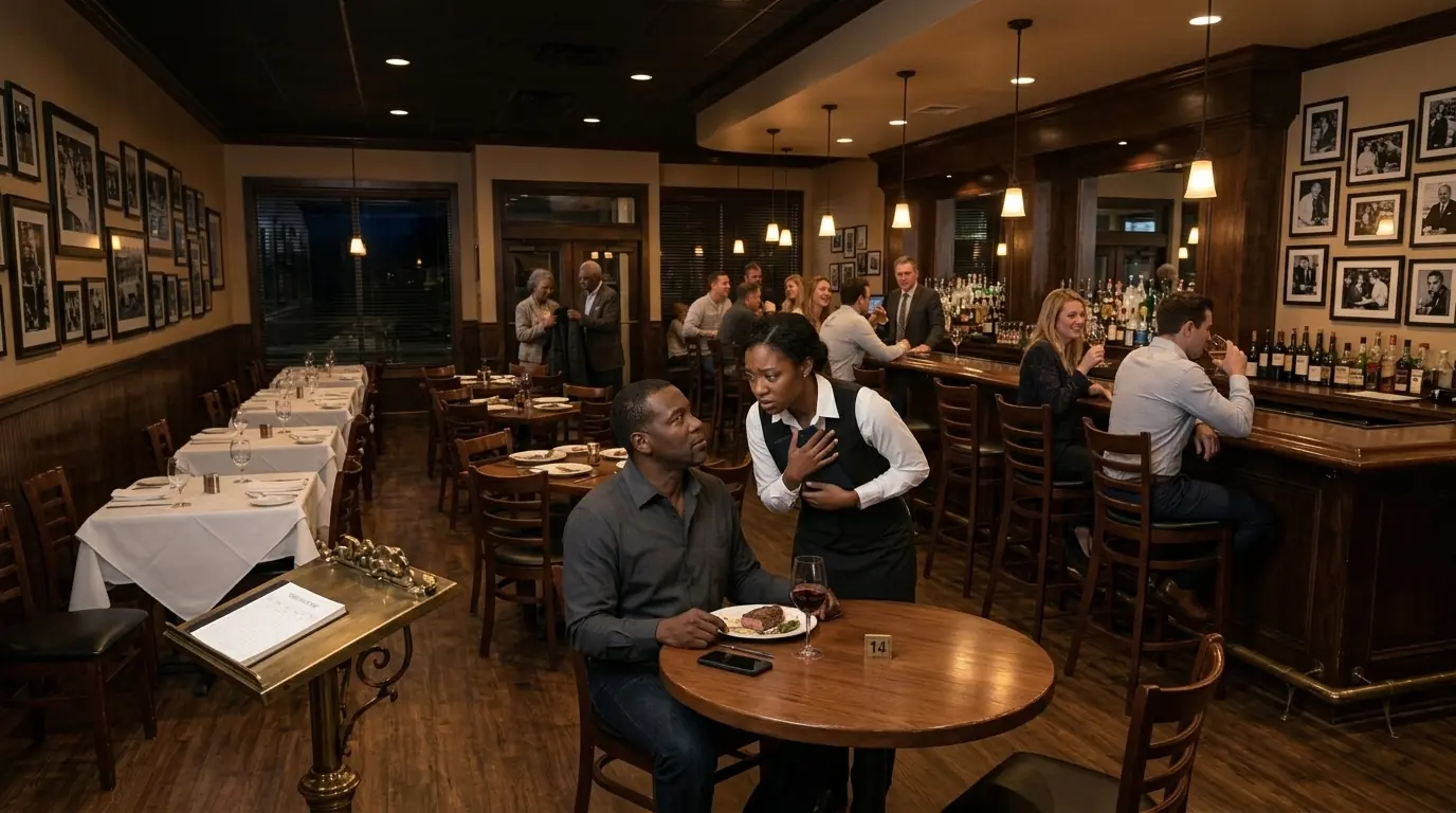 Black Undercover Boss Orders a Steak — Waitress Leans In: "You Need to Leave Before 9 PM"