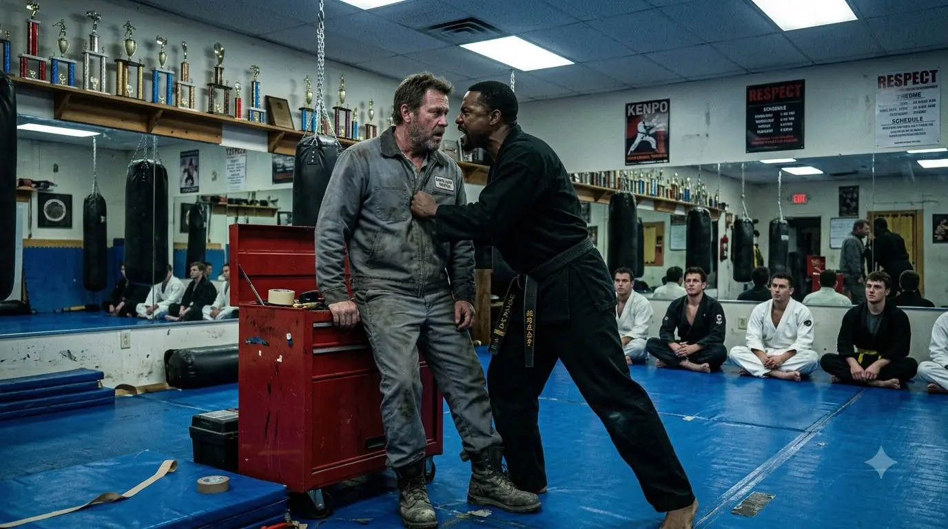 The Black Belt Shoved the Limping Handyman — Then He Stopped Walking Away