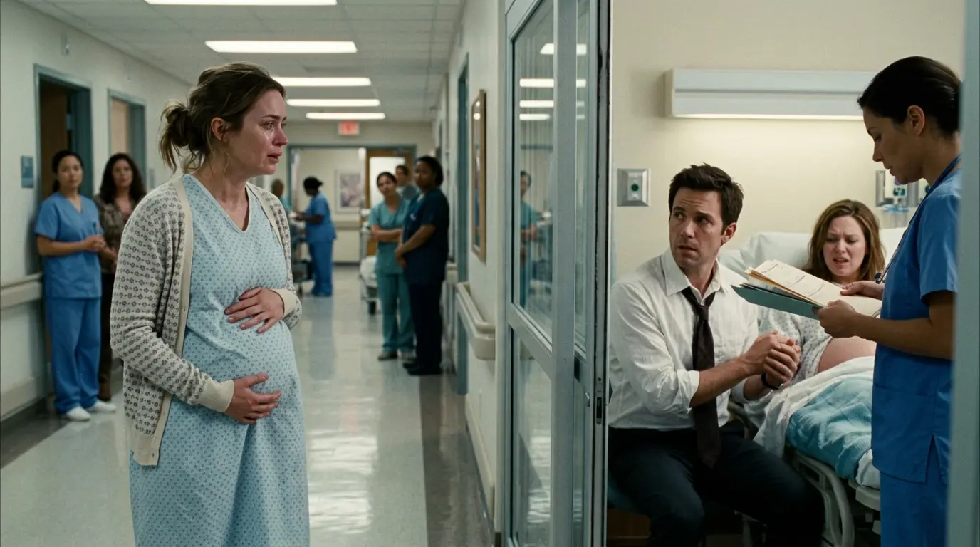 I Was About to Give Birth When a Nurse Called My Husband Into the Room Across the Hall… Then I Saw Who Was Inside