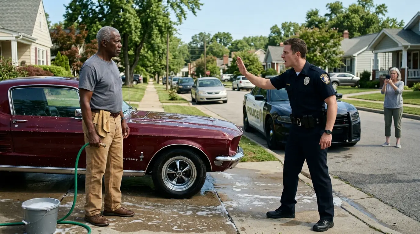 Police Har-ass Elderly Black Man Washing His Car — He’s a Retired Police Academy Commander