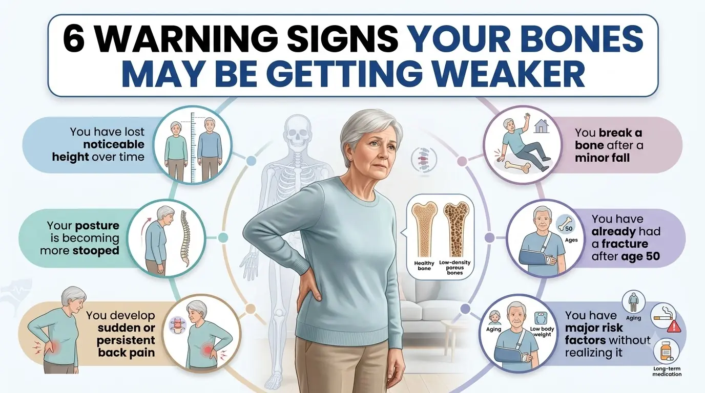 6 WARNING SIGNS YOUR BONES MAY BE GETTING WEAKER