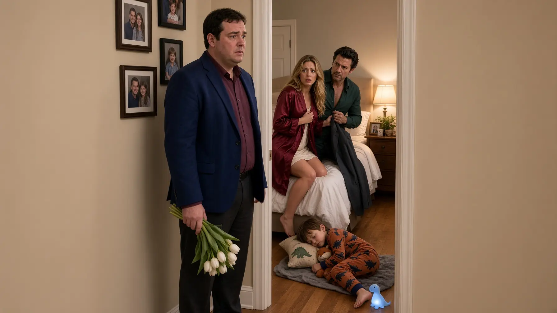 The Husband Came Home Early With Flowers | Then Found His Son Sleeping On The Floor