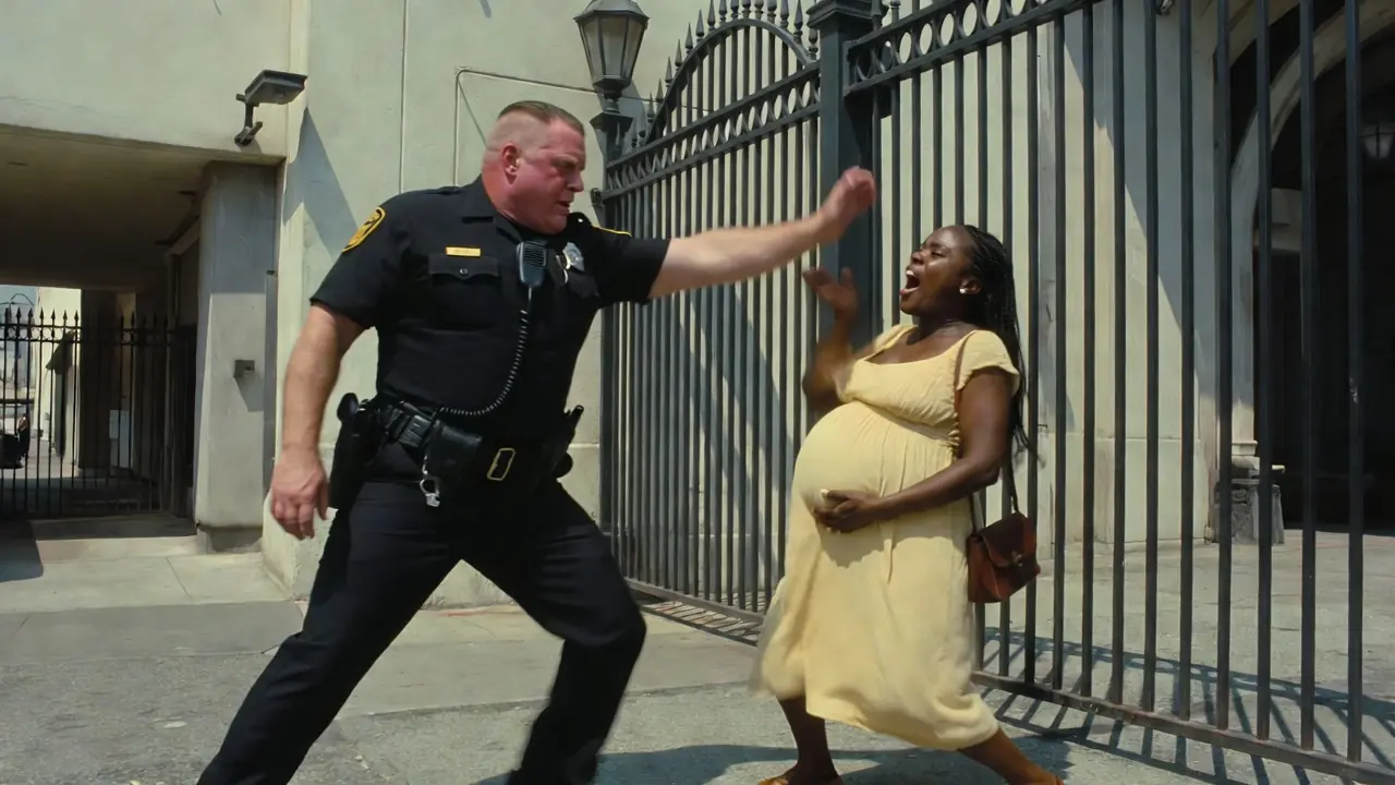 A Security Guard Shoved a Pregnant Woman at the Studio Gate… Then Her Husband Stepped Out of the President’s Car