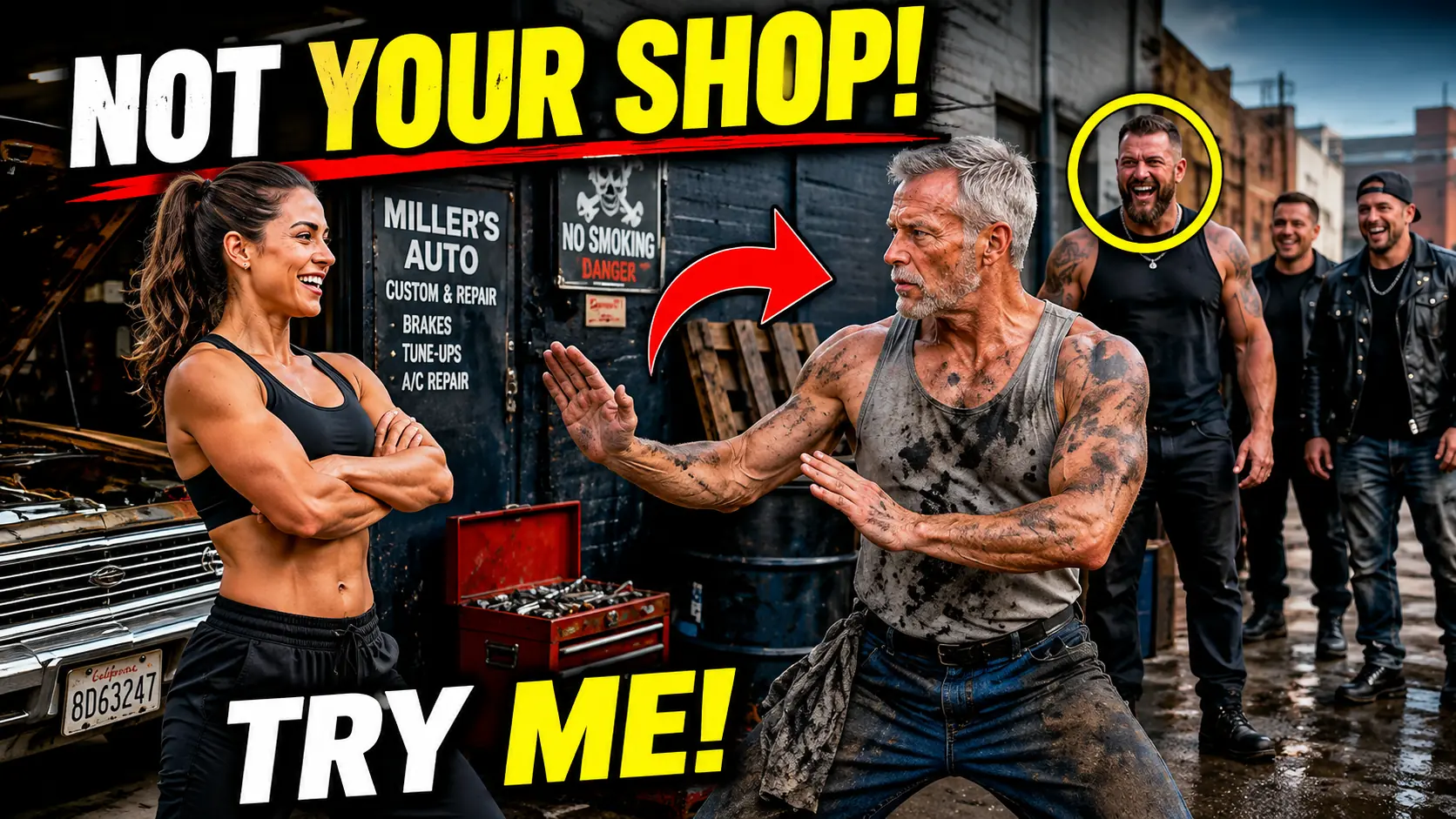 NEXT PART: The Black Belt Laughed at the Old Mechanic’s Fighting Stance — Then One Tattoo Changed Everything