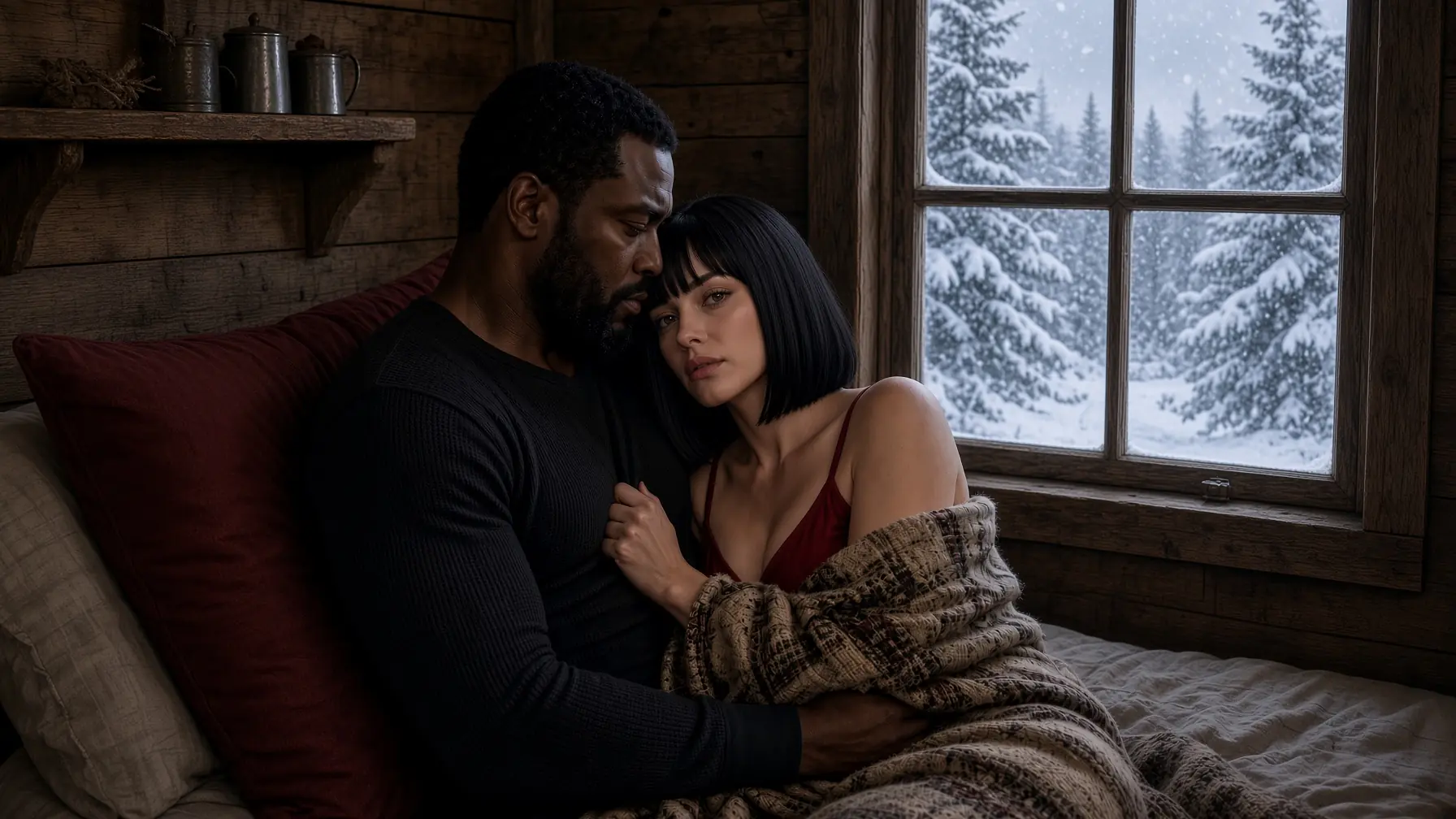 Black Single Dad and His Best Friend Trapped in a Cabin — She Whispered, “Hold Me, I’m Cold”