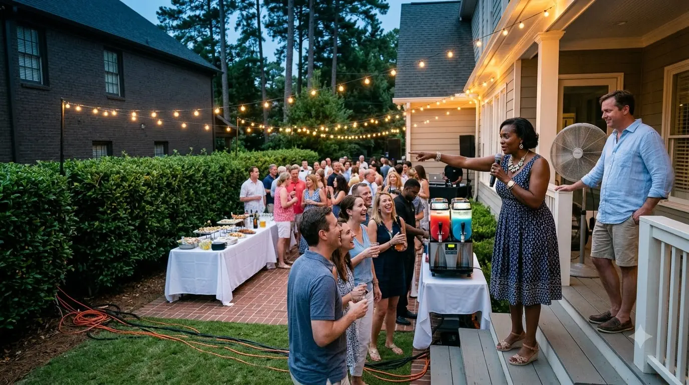 She Stole His Electricity for the HOA Party — Then the Alarm Started