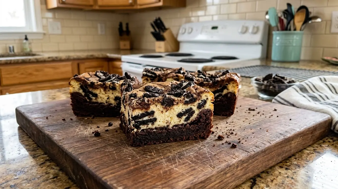 Brownie Oreo Cheesecake Bars – Fudgy, Creamy & Loaded with Cookies and Cream