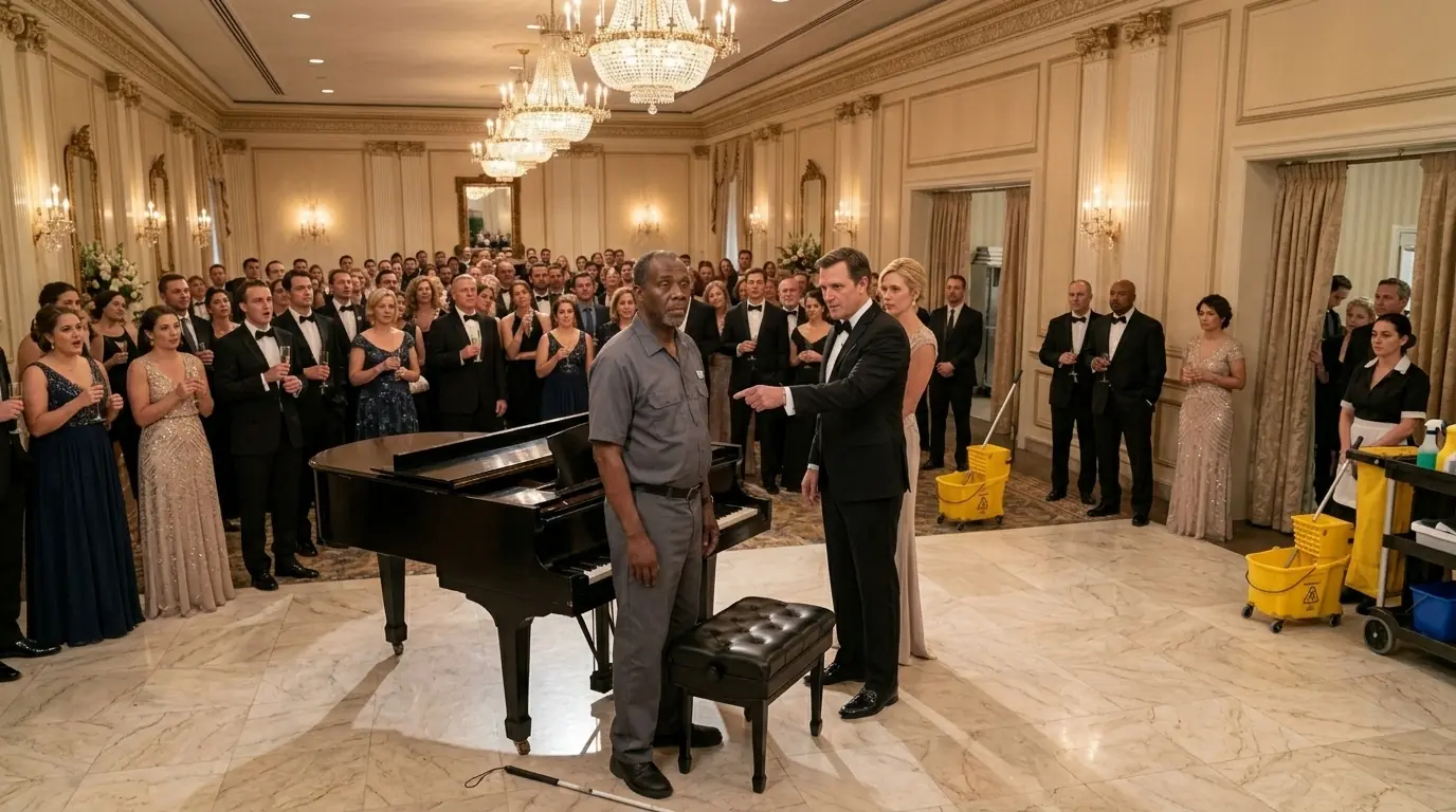 Billionaire Pushed Black Janitor Off Piano: "Dirty Hands" — He Was the Blind Pianist for 3 Presidents