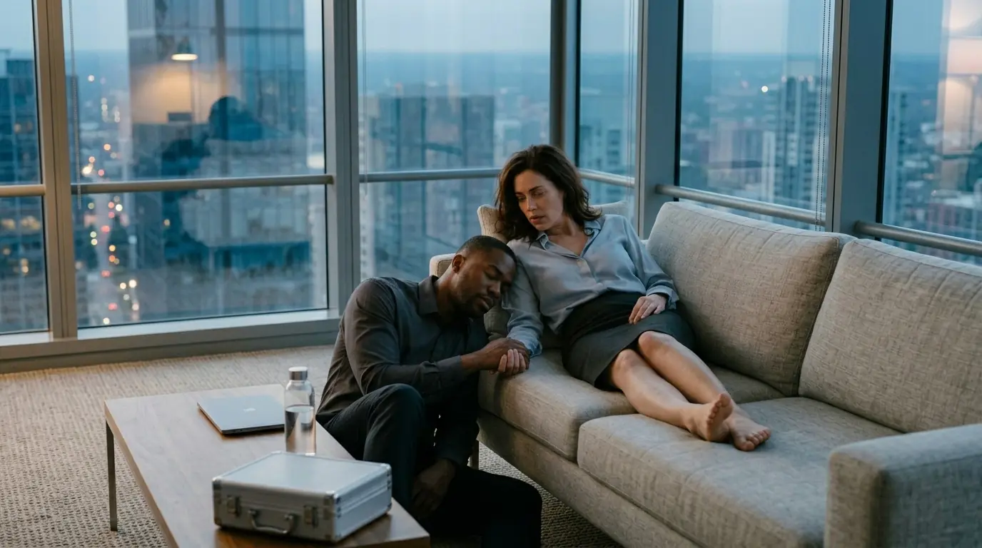 Black Assistant Carries Unconscious Female CEO to Sofa—Next Morning, She’s Holding His Hand Tight