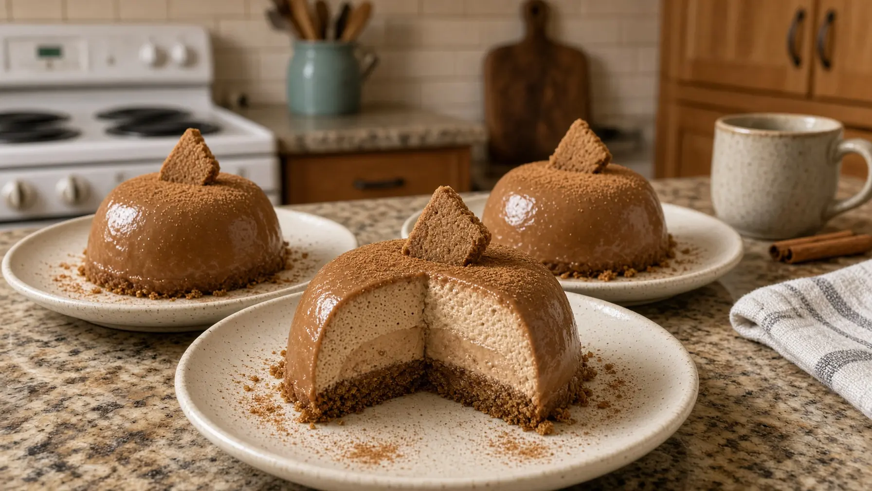 Gingerbread Latte Mousse Domes – An Elegant Holiday Dessert with Coffee, Warm Spices & Creamy Mousse