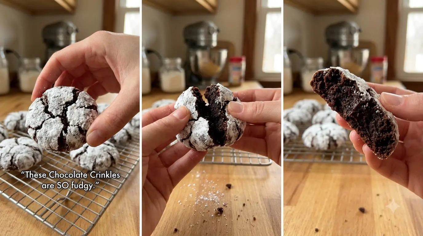 Fudgy Chocolate Crinkle Cookies – Rich, Brownie-Like Centers with a Snowy Sugar Crackle
